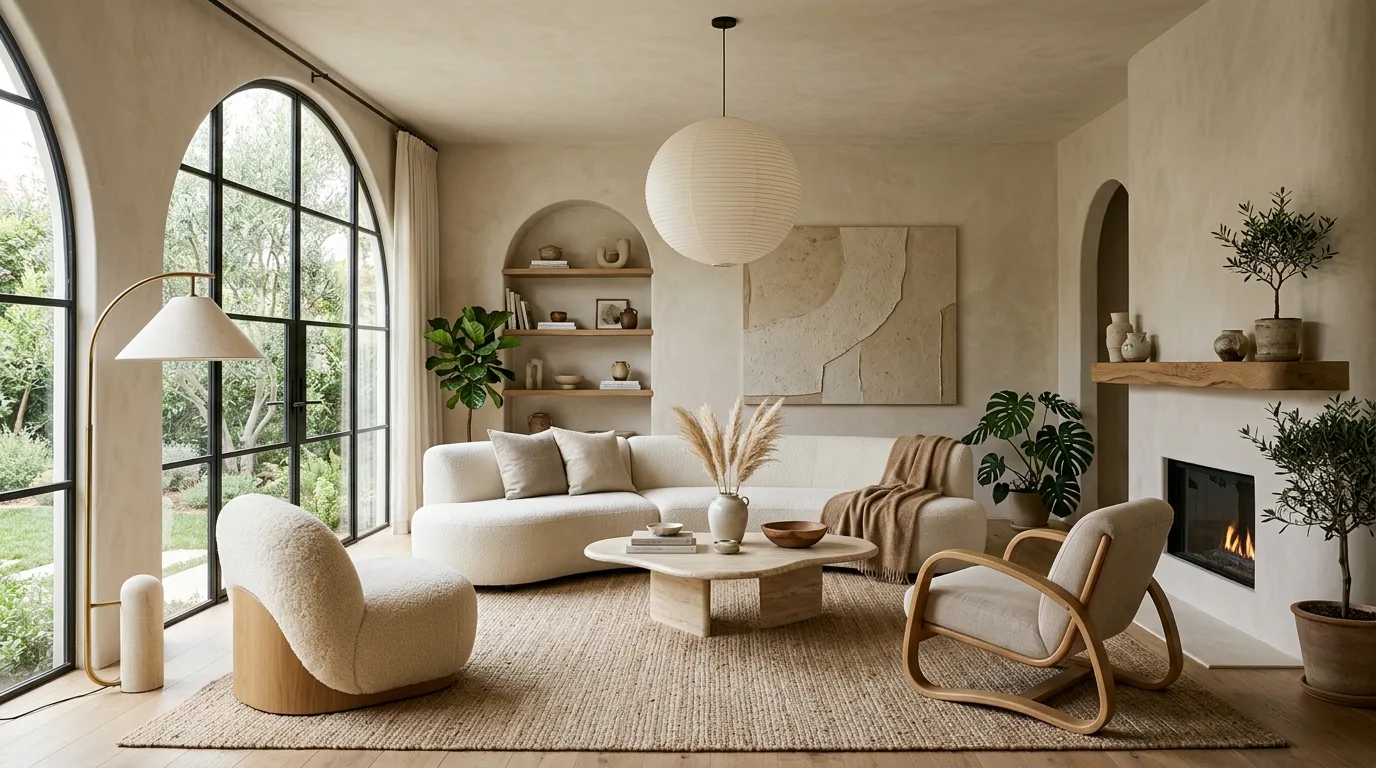 Let accent chairs add shape without breaking the calm inspiration for an organic modern living room.